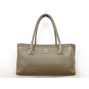 Chanel Executive Leather Tote PM Coco Mark Brown